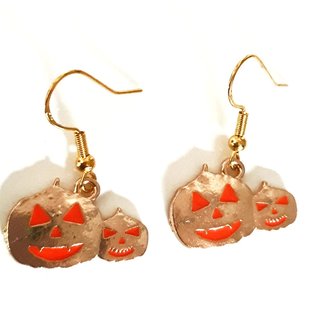 6 For $15 * Halloween Gold Pumkins Metal Earings